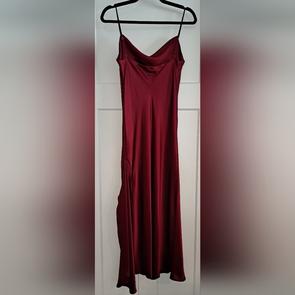 NWT Ruby Side-Split Silk Dress (Rosy Red) - NAP - Picture 9 of 12